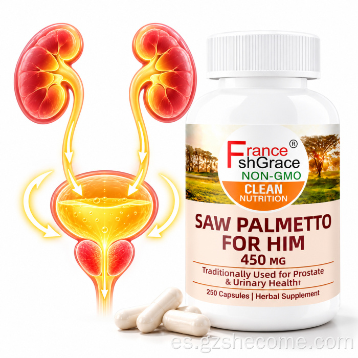 Shecome Prostate Support Saw Palmetto Cápsulas para la próstata